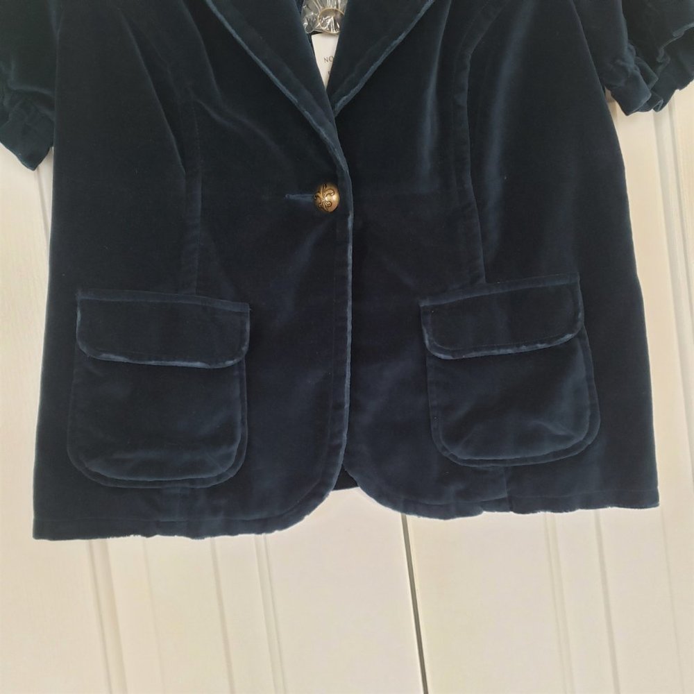 NWT BB Dakota Velvet Blazer - Size L- Jewel tone short sleeve jacket - Picture 9 of 13